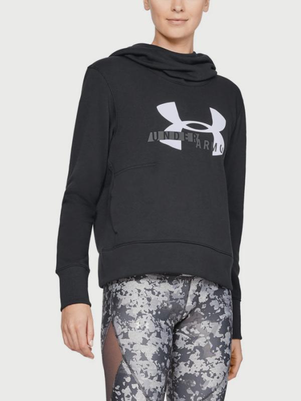 Mikina Under Armour Cotton Fleece Sportstyle Logo hoodie Černá