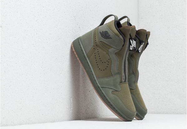 Air Jordan 1 High Zip Olive Canvas/ Black