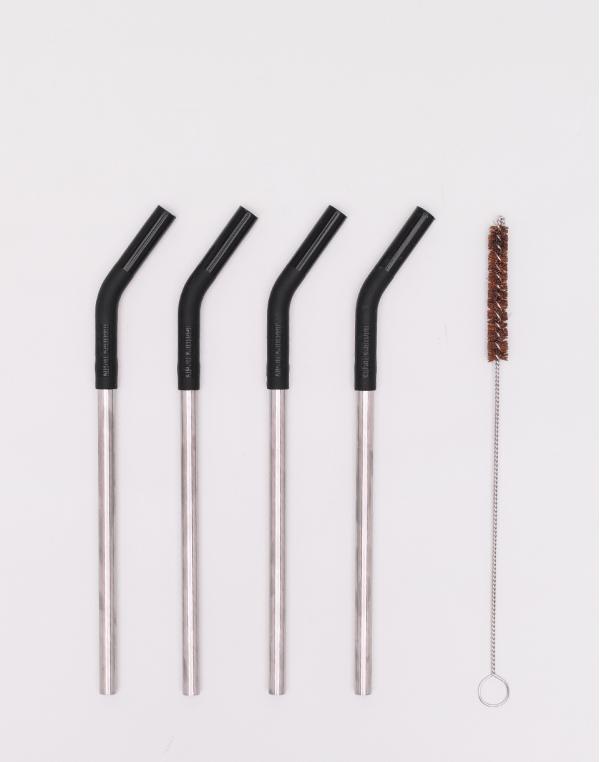 Klean Kanteen Steel Straws - 4 Pack Black/ Natural
