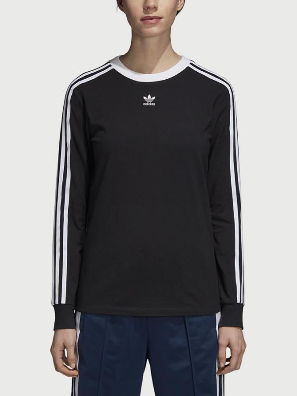 Tričko adidas Originals 3 Stripes Ls Černá