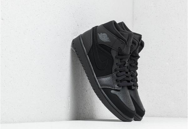 Air Jordan 1 Mid Black/ Dark Smoke Grey-Black