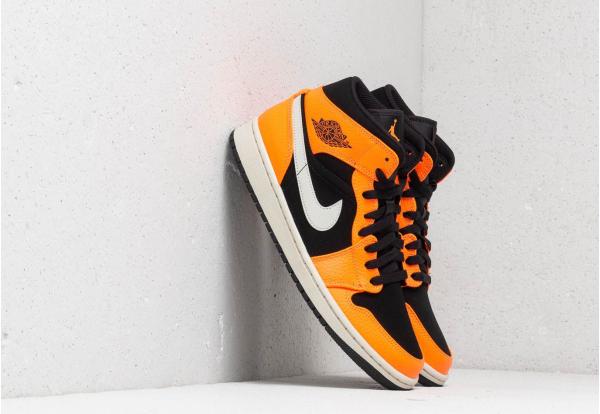Air Jordan 1 Mid Black/ Cone-Light Bone
