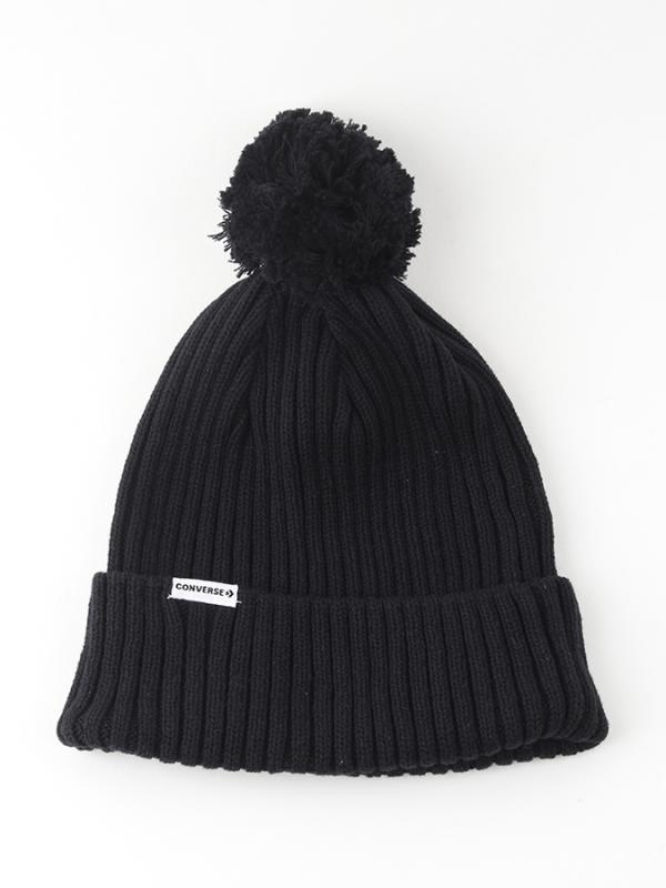 Čepice Converse RIB KNIT POM WATCHCAP Černá