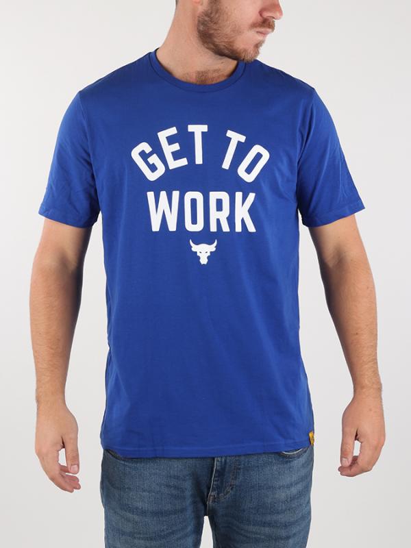 Tričko Under Armour Project Rock Get To Work Tee Modrá