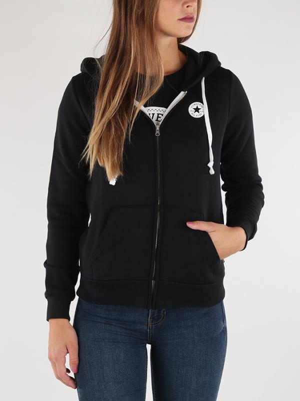 Mikina Converse W Chuck Taylor Full-Zip Hoodie Černá
