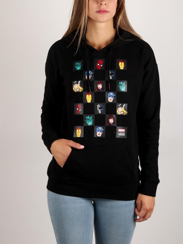 Mikina Vans WM (Marvel) Avangers Check Hoodie Black Černá