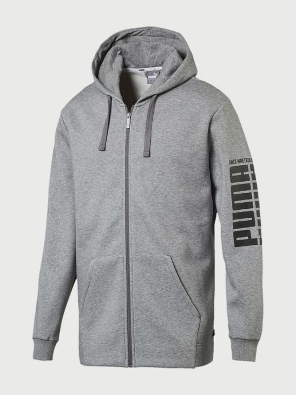 Mikina Puma Rebel Bold FZ Hoody FL Šedá