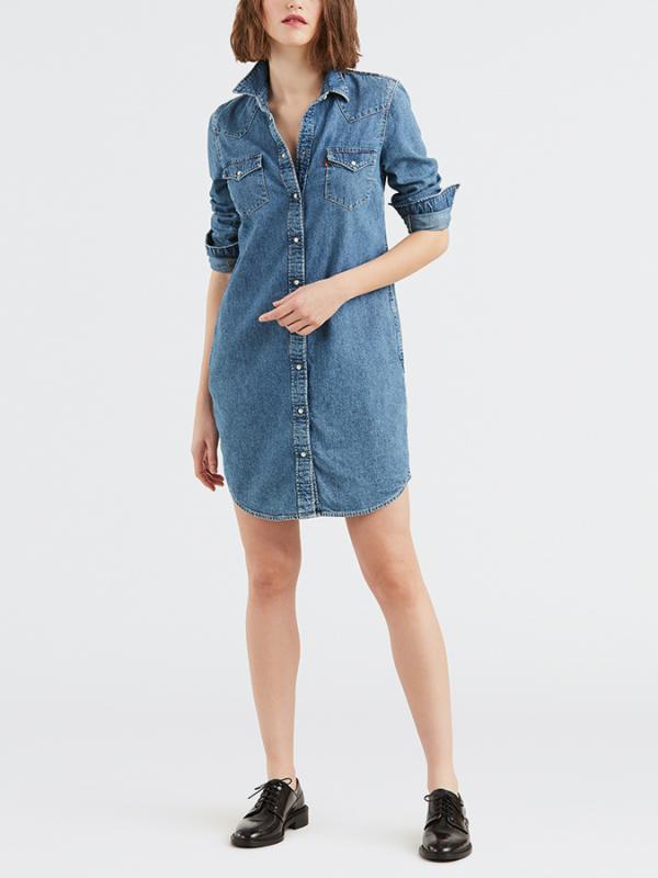 Šaty LEVI'S Ultimate Western Dress Back To Life Modrá
