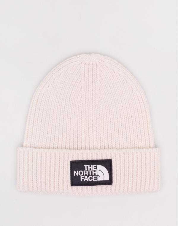 The North Face TNF Logo Box Cuff Beanie Vintage White