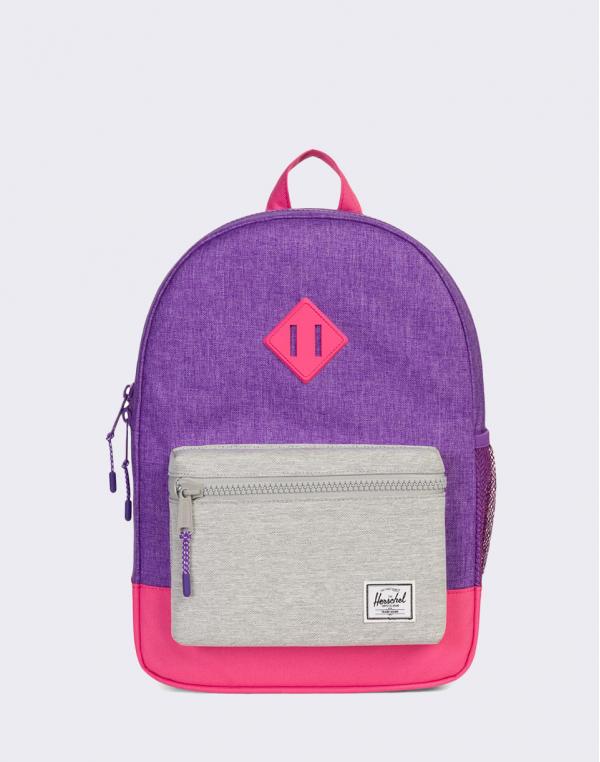 Herschel Supply Heritage Youth Deep Lavender Crosshatch/ Light Grey Crosshatch/ Fandango Pink