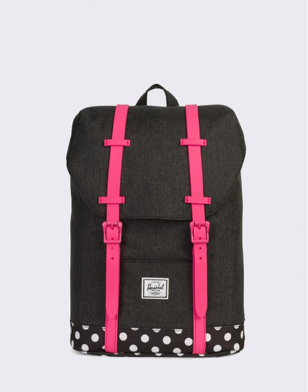 Herschel Supply Retreat Youth Black Crosshatch/Polka Dot/Fandango Pink