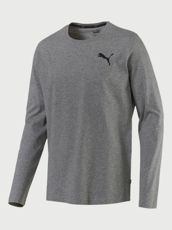 Tričko Puma Essentials Longsleeve Tee Šedá