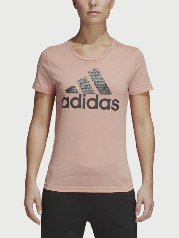 Tričko adidas Performance Foil Text Bos Růžová
