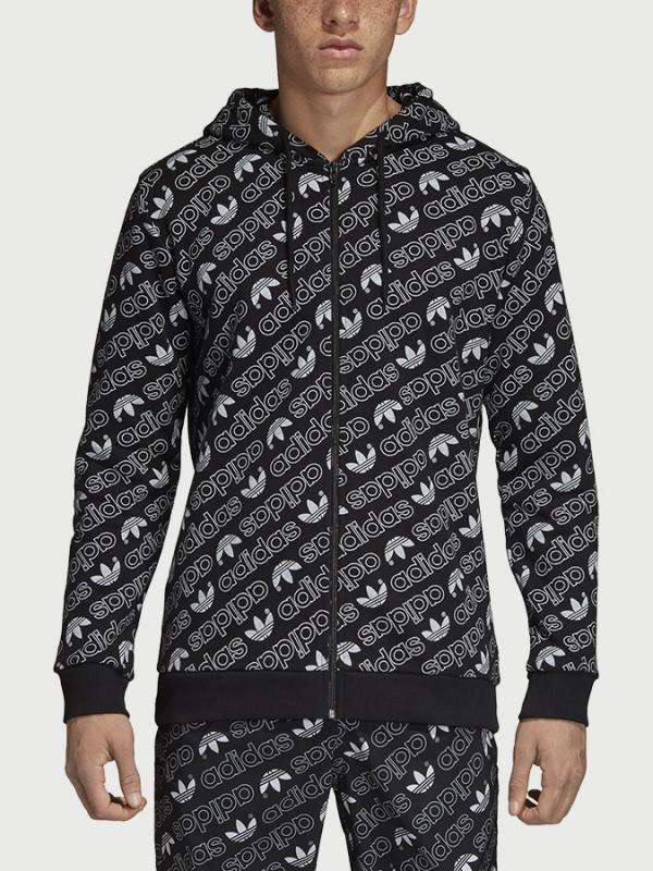 Mikina adidas Originals Monogram Fz Černá
