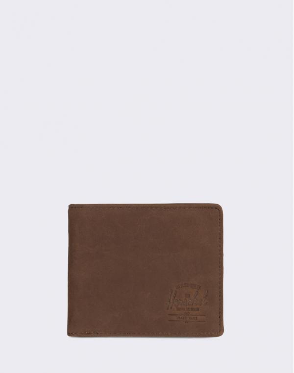 Herschel Supply Roy + Coin XL Leather RFID Nubuck Brown