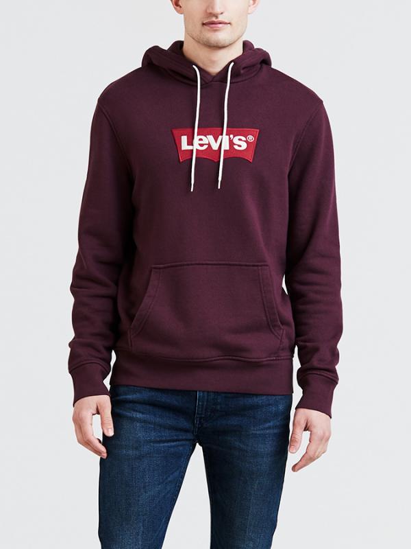Mikina LEVI'S Modern Hm Hoodie Fig Purple Červená