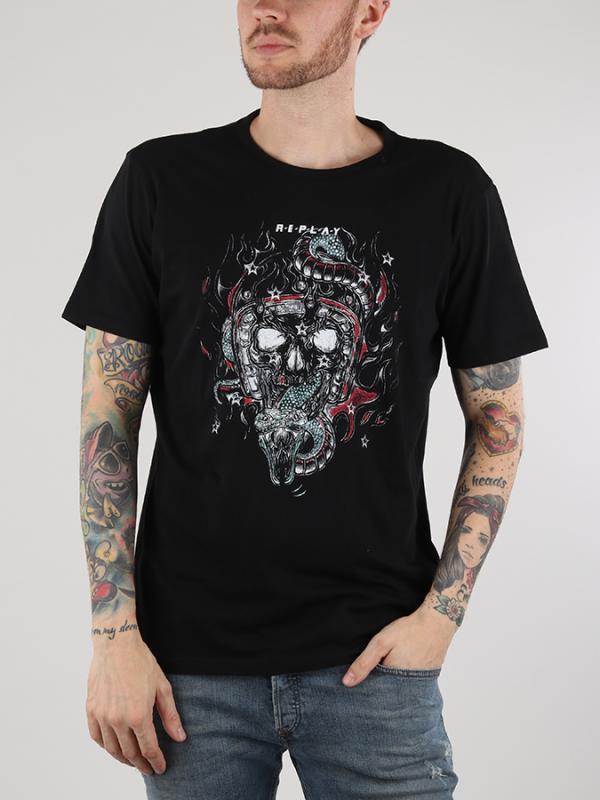 Tričko Replay M3542 T-Shirts Černá