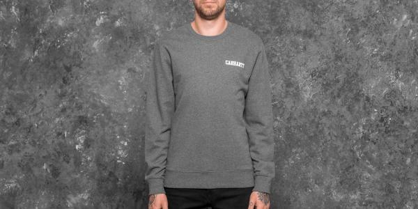 Carhartt WIP College Script Sweat Dark Grey Heather/ White