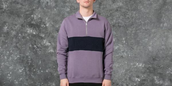 Polar Block Zip Sweatshirt Lilac/ Navy
