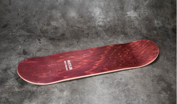 40s & Shorties x HUSTLER America Skate Deck Burgundy