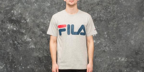 FILA Classic Logo Tee Light Grey Melange Bros/ Blue Dephts