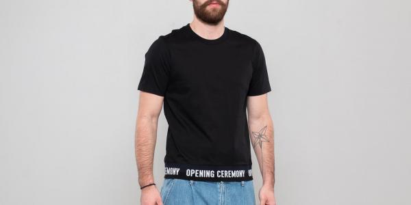 Opening Ceremony Elastic Logo Tee Black