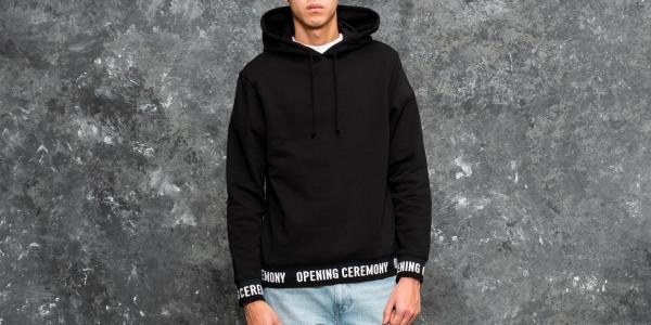 Opening Ceremony Elastic Logo Hoodie Black