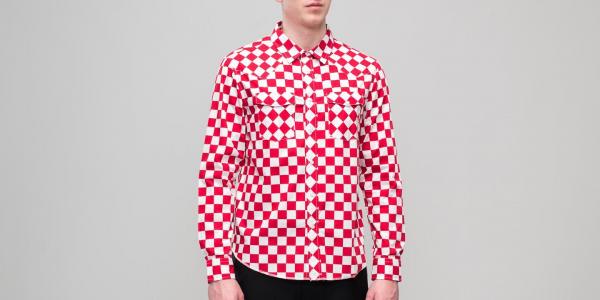 Stüssy Checker Western Longsleeve Shirt Red