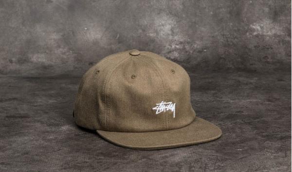 Stüssy Melange Denim Strapback Cap Green