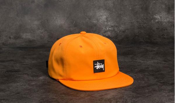 Stüssy Stock Rubber Patch Cap Orange