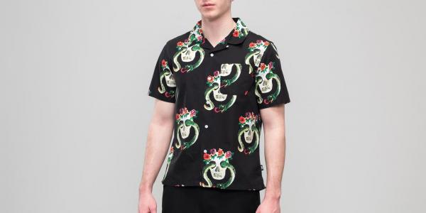 Stüssy Skull Pattern Shirt Black