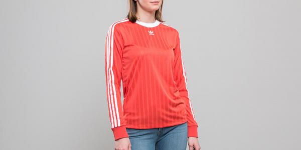 adidas 3 Stripes Longsleeve Tee Trace Scarlet