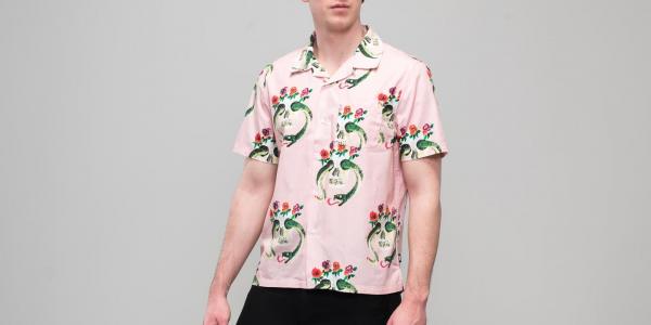 Stüssy Skull Pattern Shirt Pink