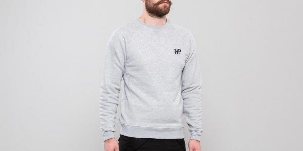 Norse Projects Ketel Embroidery Logo Crew Light Grey Melange