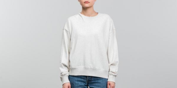Stüssy Ezra Cropped Baggy Crew White Heather