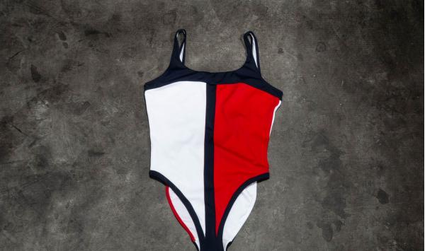 Tommy Hilfiger One-Piece Swimsuit Navy Blazer/ Tango Red/ White