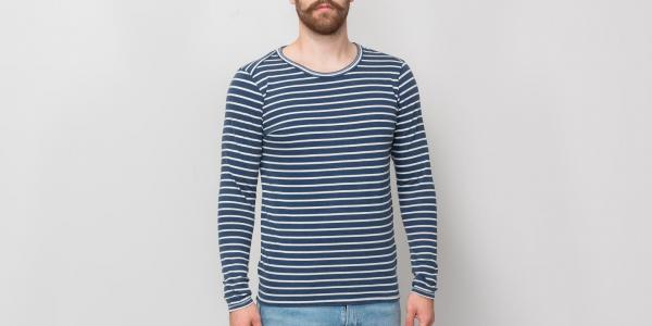 SELECTED Shnshore Longsleeve O-Neck Tee Estate Blue/ Egret