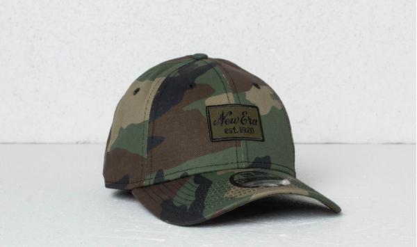 New Era 9Forty Script Patch Cap Woodland Camo