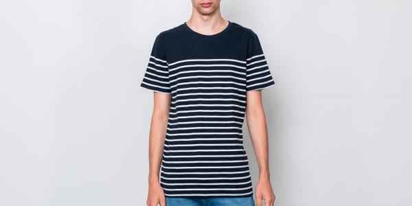 SELECTED Class O-Neck Shortsleeve Tee Dark Sapphire/ Egret