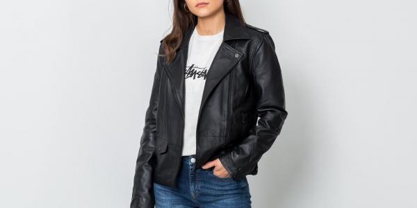 SELECTED Paris Biker Lamb Leather Jacket Black