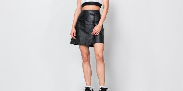 SELECTED Zadig Lamb Leather Skirt Black