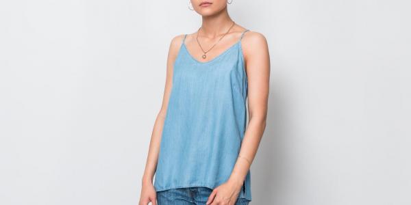 SELECTED Chloe Strap Top Light Blue