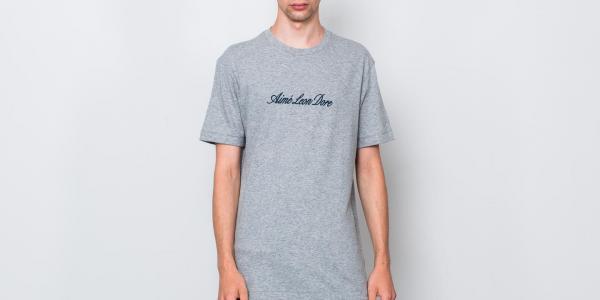 Aimé Leon Dore Shortsleeve Script Tee Grey