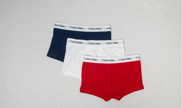 Calvin Klein Low Rise 3 Pack Trunks Red/ White/ Navy