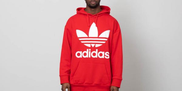 adidas Trefoil Oversized Hoodie Collegiate Red