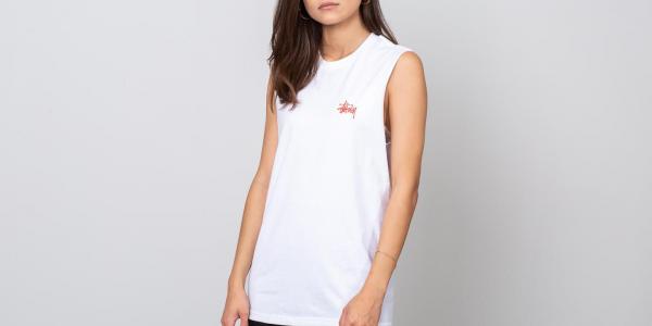 Stüssy Basic Raw Muscle Tee White