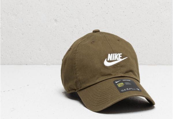 Nike Sportswear Heritage 86 Washed Futura Cap Olive Canvas/ White