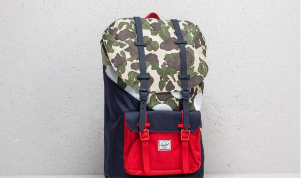 Herschel Supply Co. Little America Backpack Frog Camo/ Barbados Cherry/ Polka Dot - Kaleidoscope