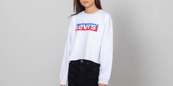 Levi's® Graphic Raw Cut Crewneck White