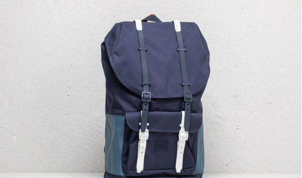 Herschel Supply Co. Little America Backpack Peacoat/ Navy/ Vermillion Orange